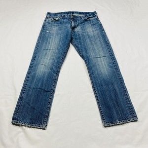 Denim & Supply Ralph Lauren Jeans Mens Size 36 X 32 Baggy Fit Distressed Blue